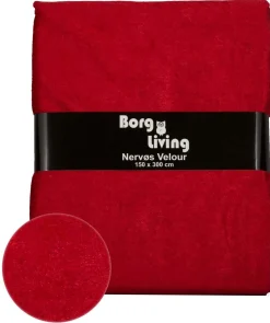 Rød velour dug - 15 meter dug - Nervøs velour - Blødt velour stof til borddug - Pakker med 3 meter