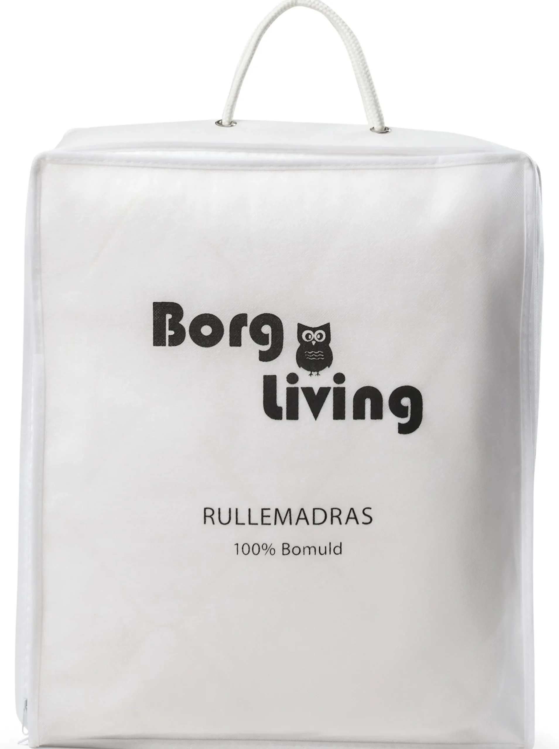Rullemadras 140x210 cm - Kogeægte rullemadras - 100% blød bomuld - Borg Living fyldig madrasbeskytter
