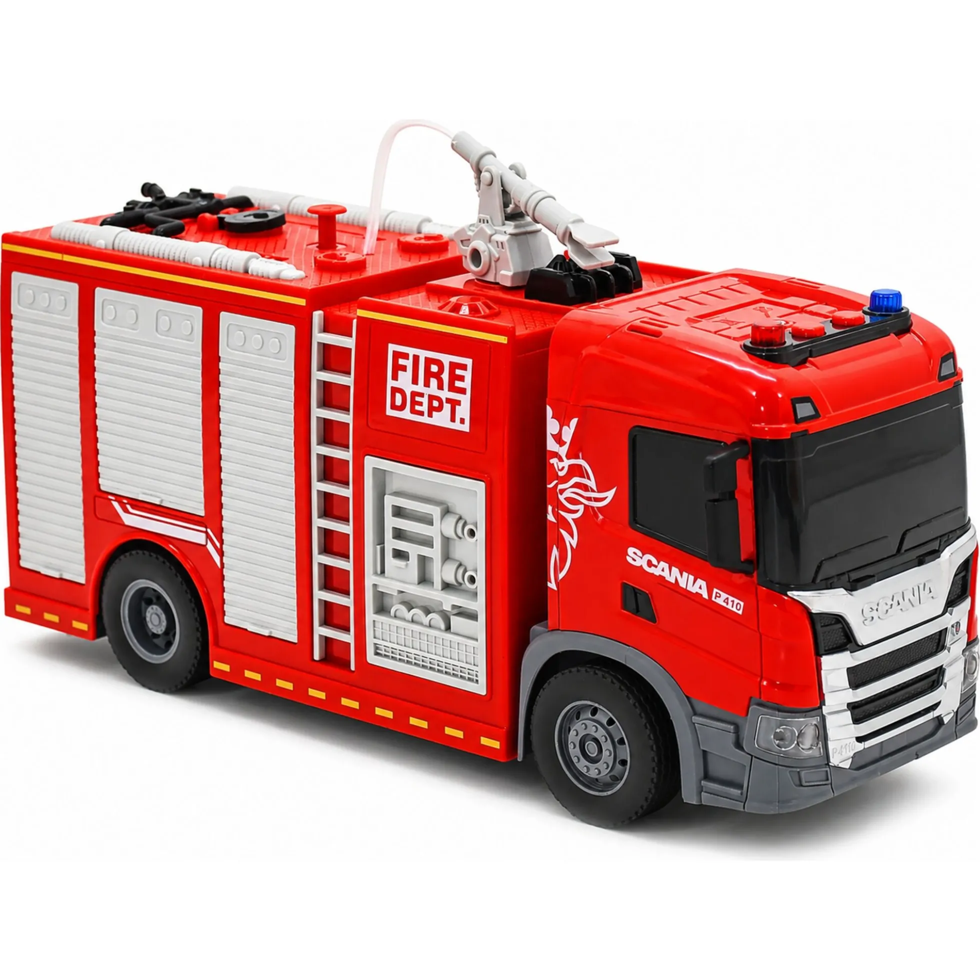 Scania brandbil med sprøjte, lys og lyd - 28x10x15,5 cm