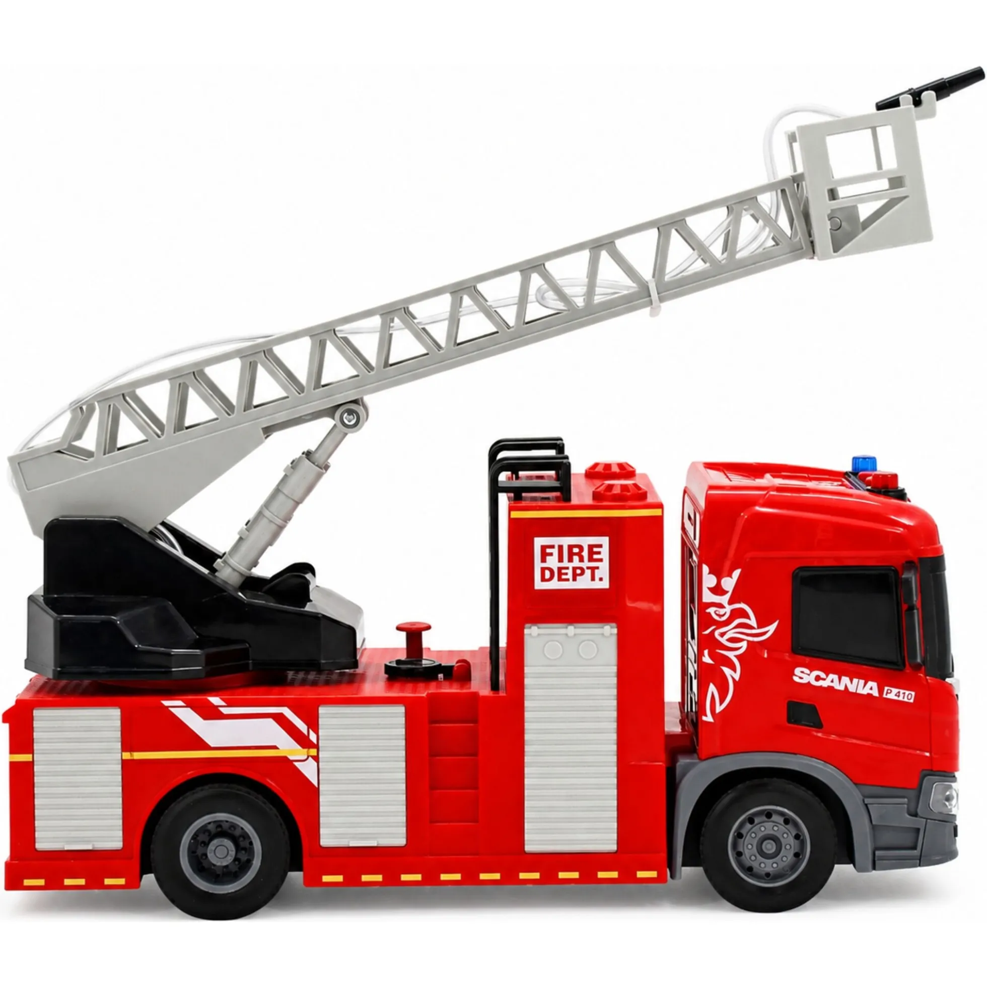 Scania brandbil med stige, lys og lyd - 31x10x16,3 cm