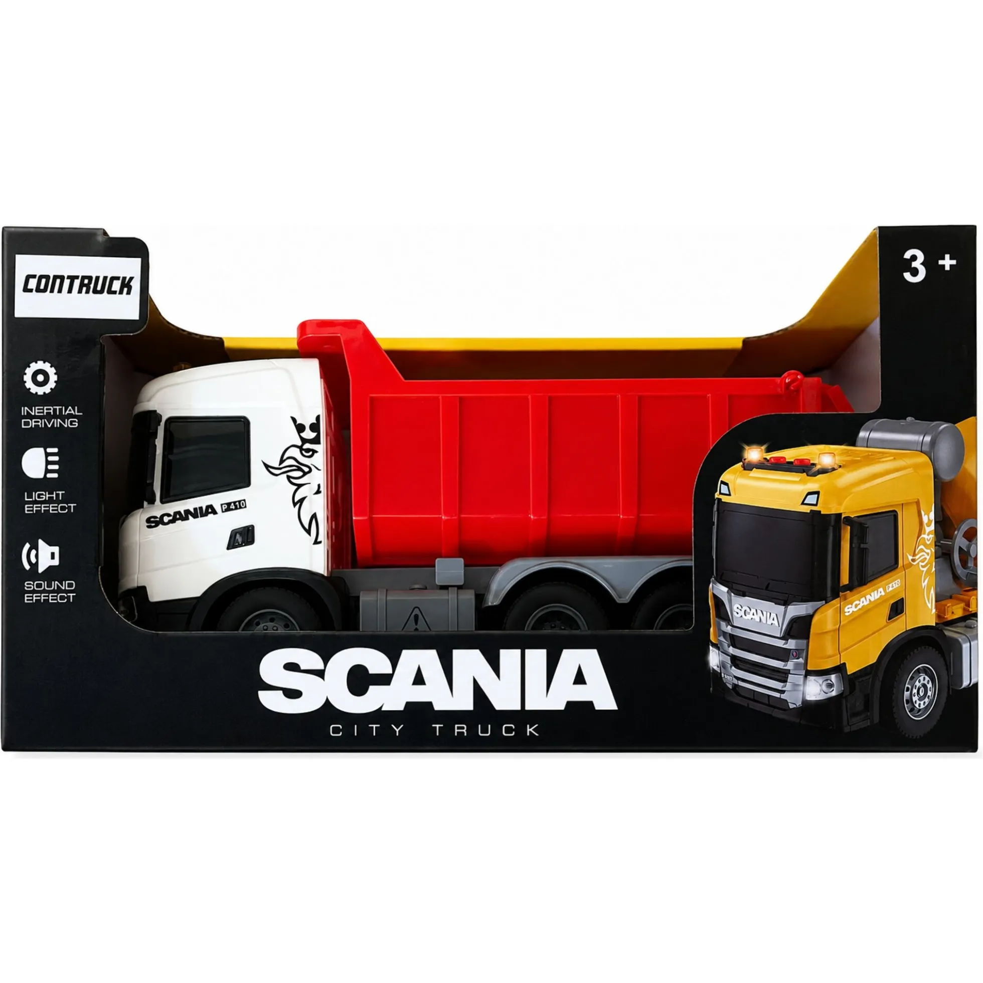 Scania lastbil med tiplad, lys og lyd - 26x10x13,3 cm