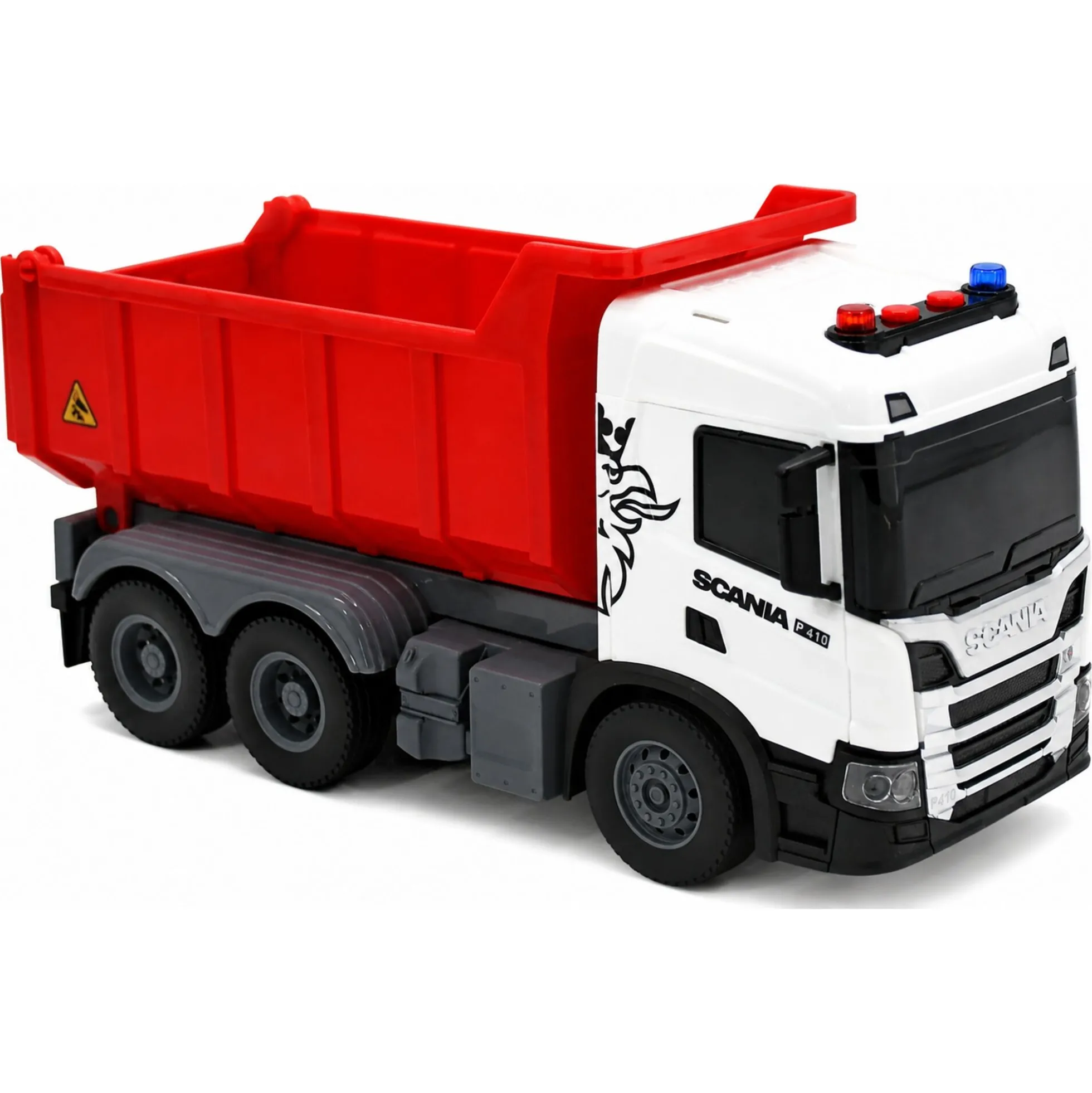 Scania lastbil med tiplad, lys og lyd - 26x10x13,3 cm