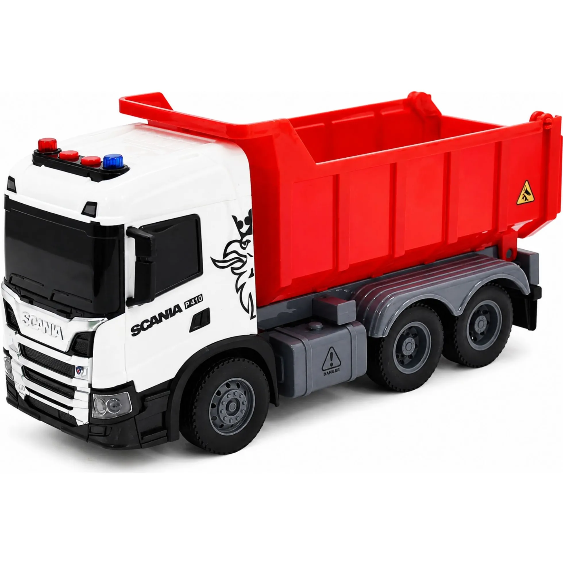 Scania lastbil med tiplad, lys og lyd - 26x10x13,3 cm