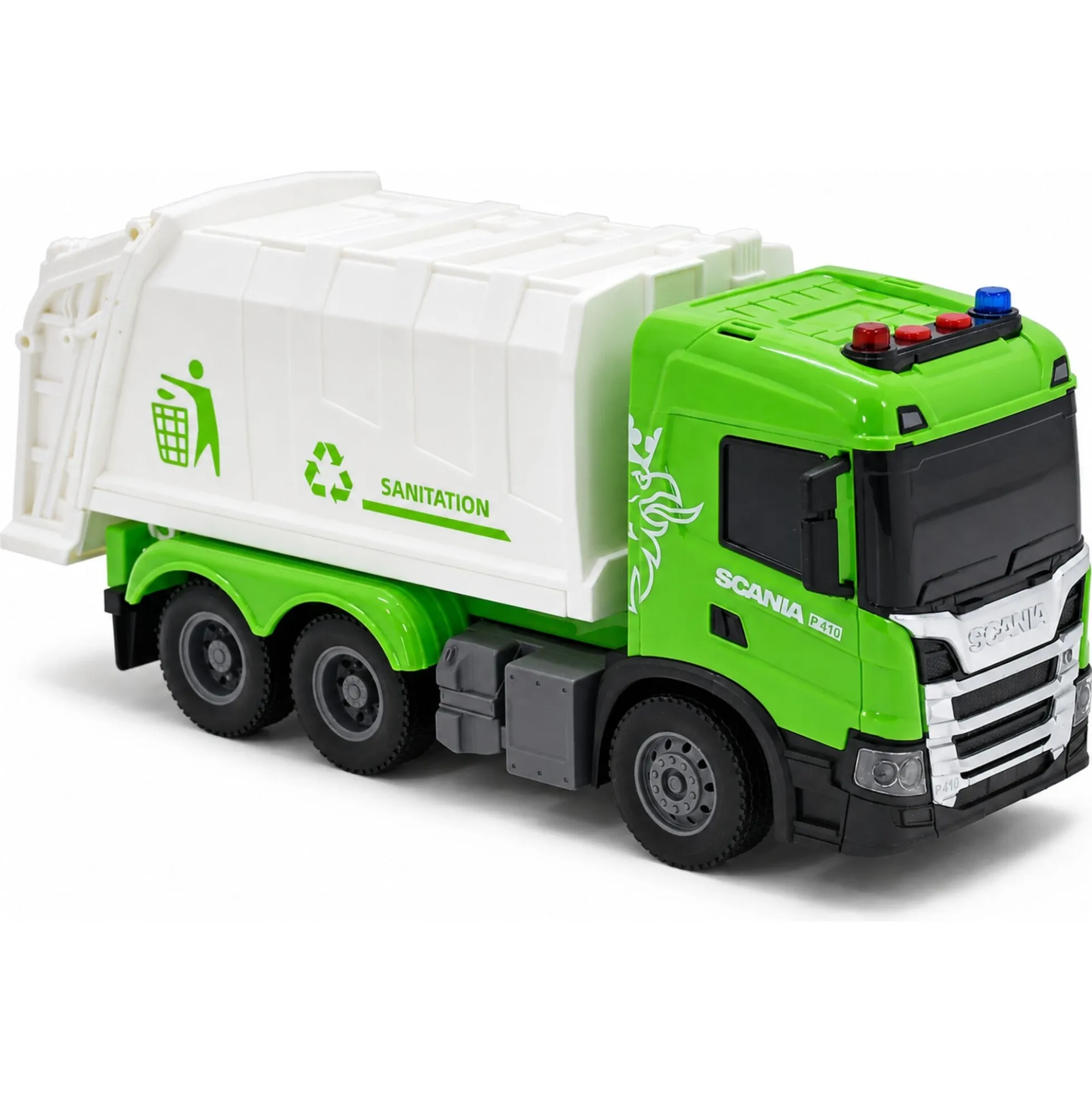 Scania skraldebil med lys og lyd - 28x10x13 cm