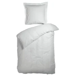 Sengetøj dobbeltdyne 200x220 cm - Opal hvidt sengetøj - 100% Bomuldssatin - Night & Day dobbelt dynebetræk