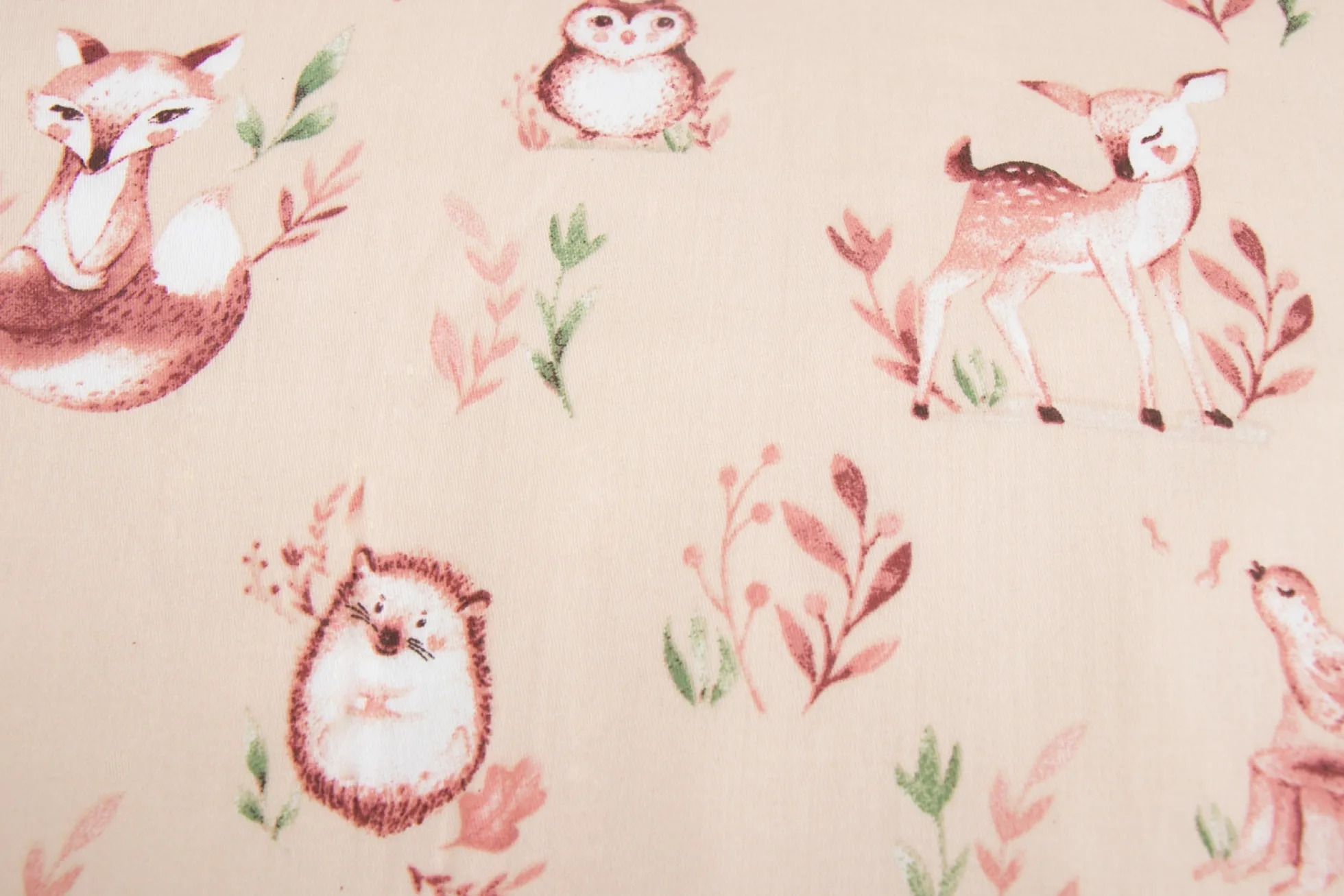 Sengetøj med dyr - 100% bomuldssatin - Junior sengetøj 100x1400 cm - Animals Wood