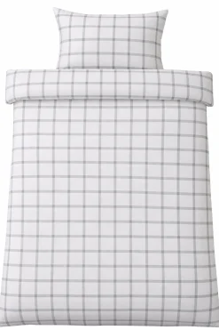 Sengetøj 140x220 cm - Bæk og Bølge - 100% bomulds krep - Grønne tern