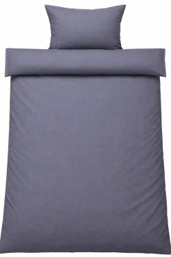 Sengetøj 140x200 cm - Bæk og Bølge - 100% bomulds krep - Lysegråt ensfarvet