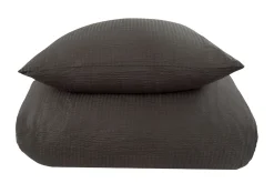 Sengetøj 140x220 cm - Bæk og Bølge - 100% bomulds krep - Mørkegråt ensfarvet