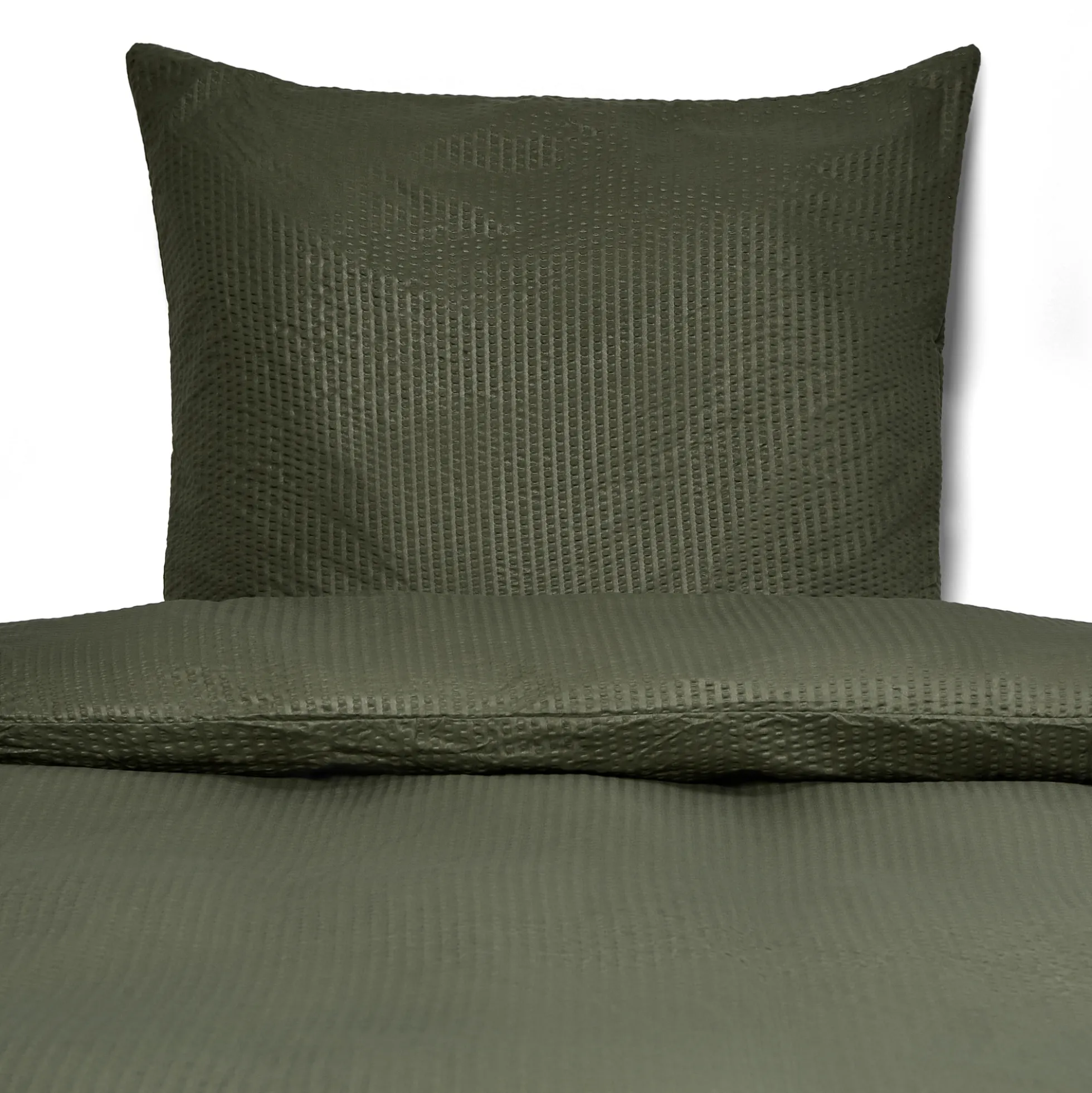 Sengetøj 140x200 cm - Bæk og bølge - Microfiber - Grøn krep