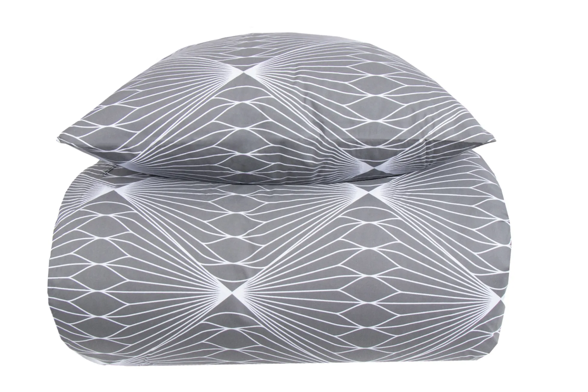 Sengetøj 150x210 cm - 100% Bomuld - Diamond grey