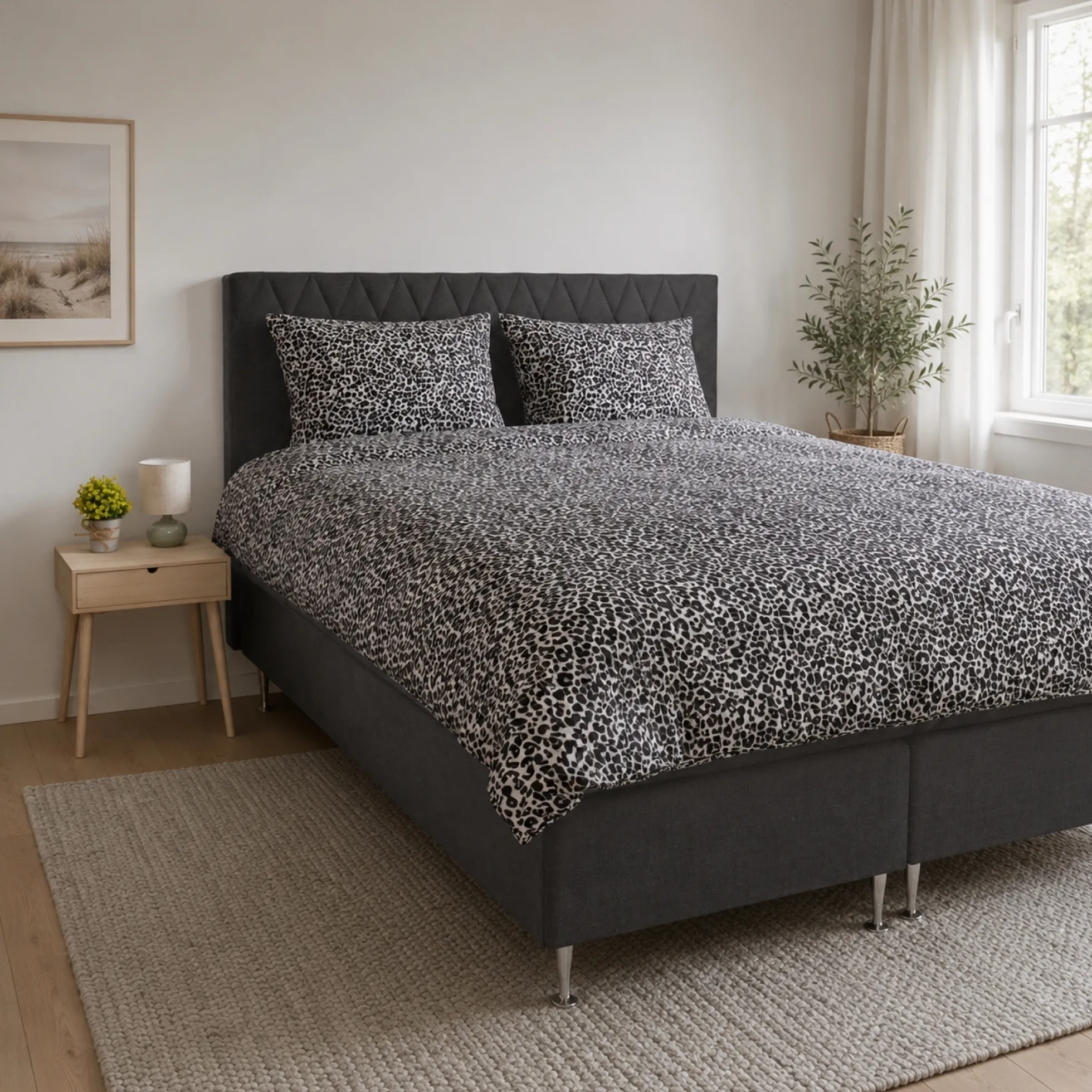 Sengetøj 140x200 cm - 100% bomuld - Leopard print
