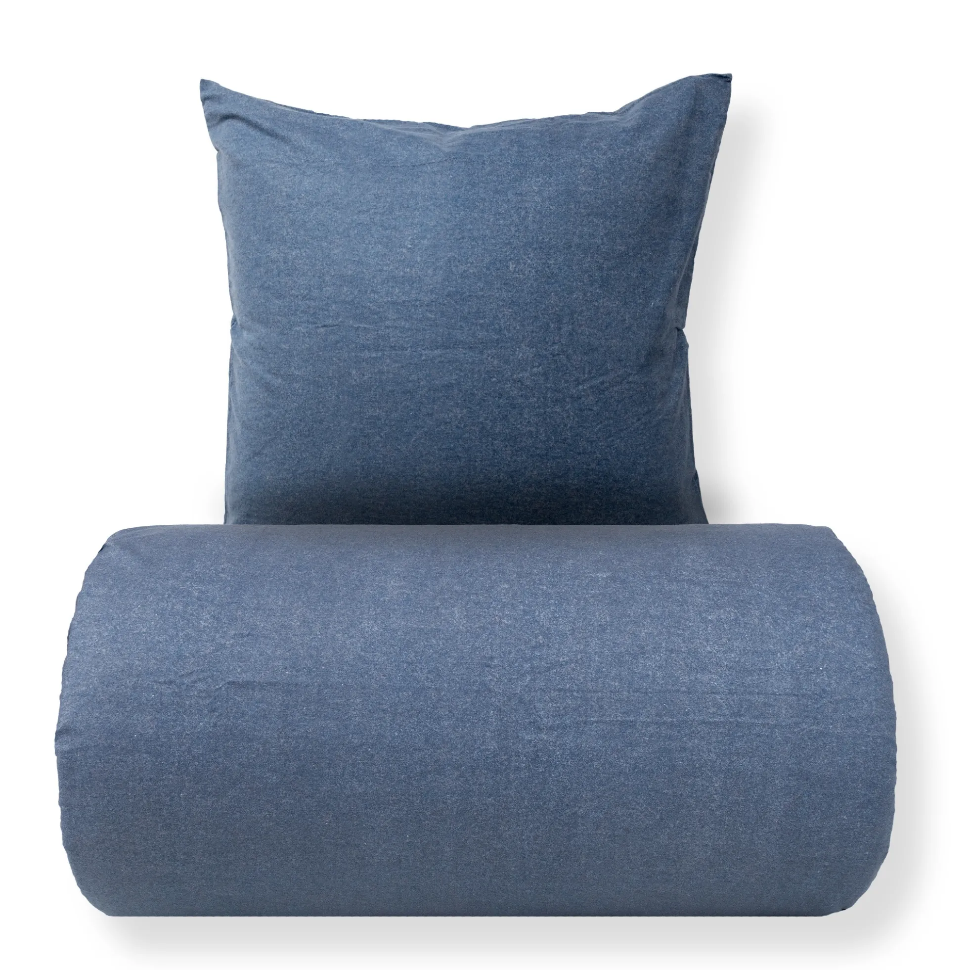 Sengetøj 150x210 cm - Bomulds flonel - Blue Melange