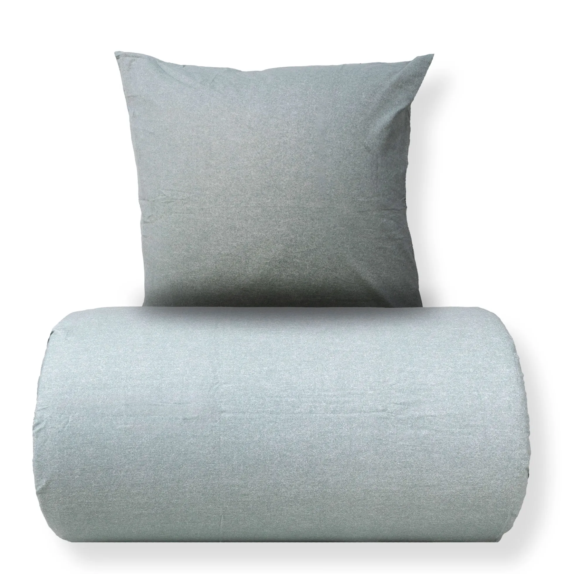 Sengetøj 150x210 cm - Bomulds flonel - Green Melange