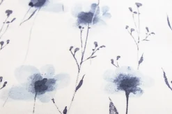 Sengetøj 140x220 cm - Bomulds flonel - Hvid med blå blomster
