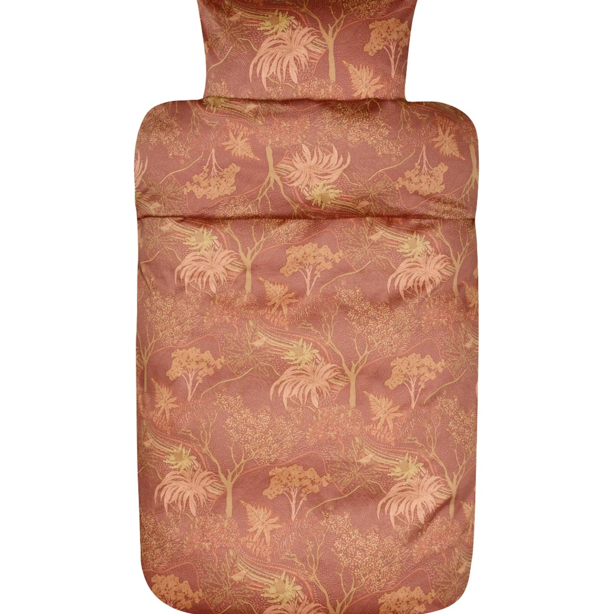 Sengetøj 140x220 cm - 100% bomuldssatin - Høie Of Scandinavia - Margrethe Terracotta