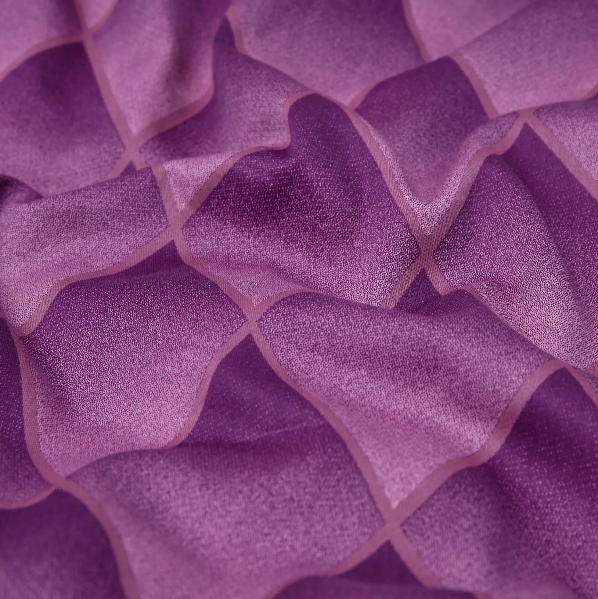 Sengetøj 140x200 cm - 100% bomuldssatin - Lilla 3D harlekinmønster