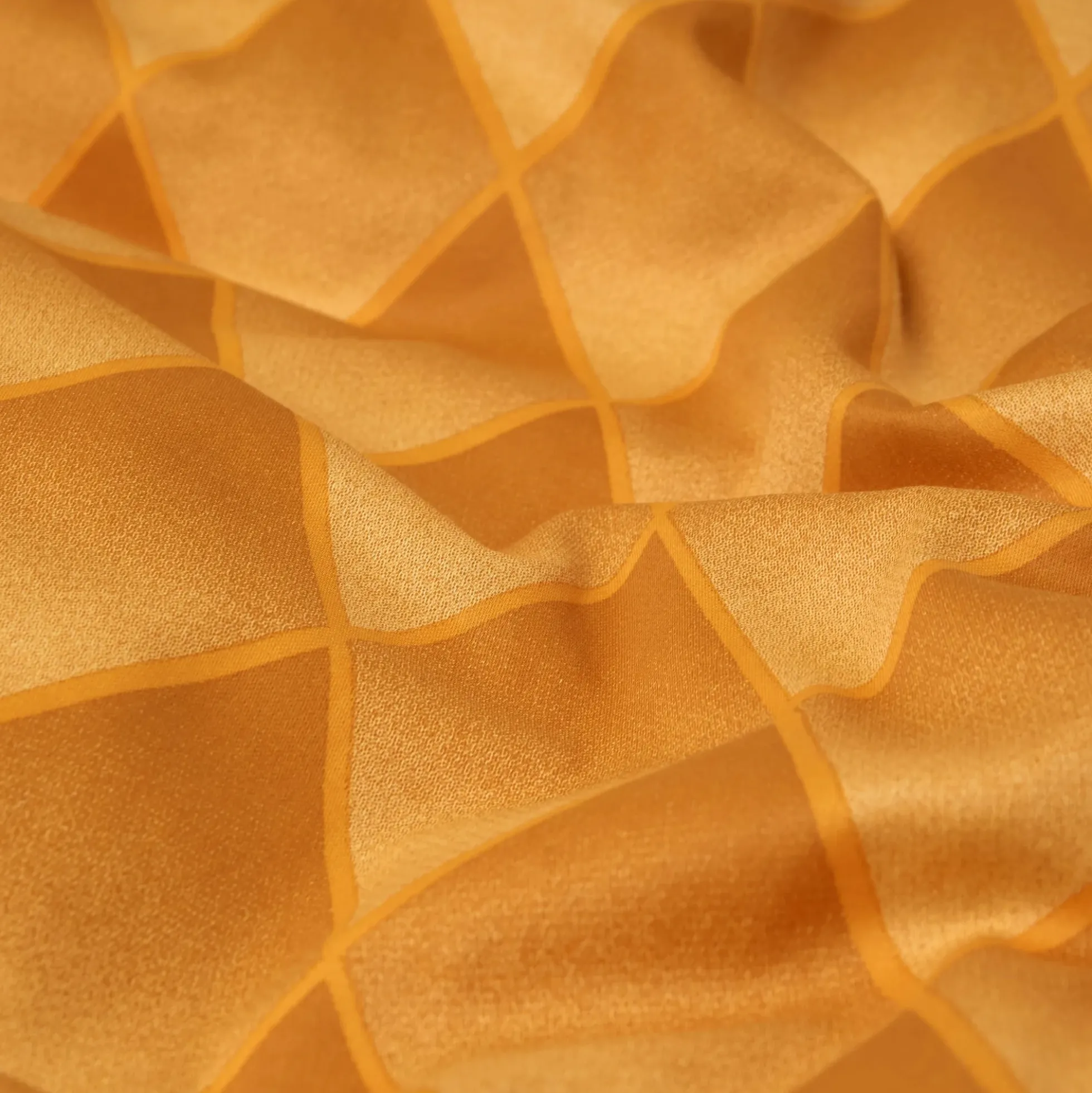 Sengetøj 140x200 cm - 100% bomuldssatin - Orange 3D harlekinmønster