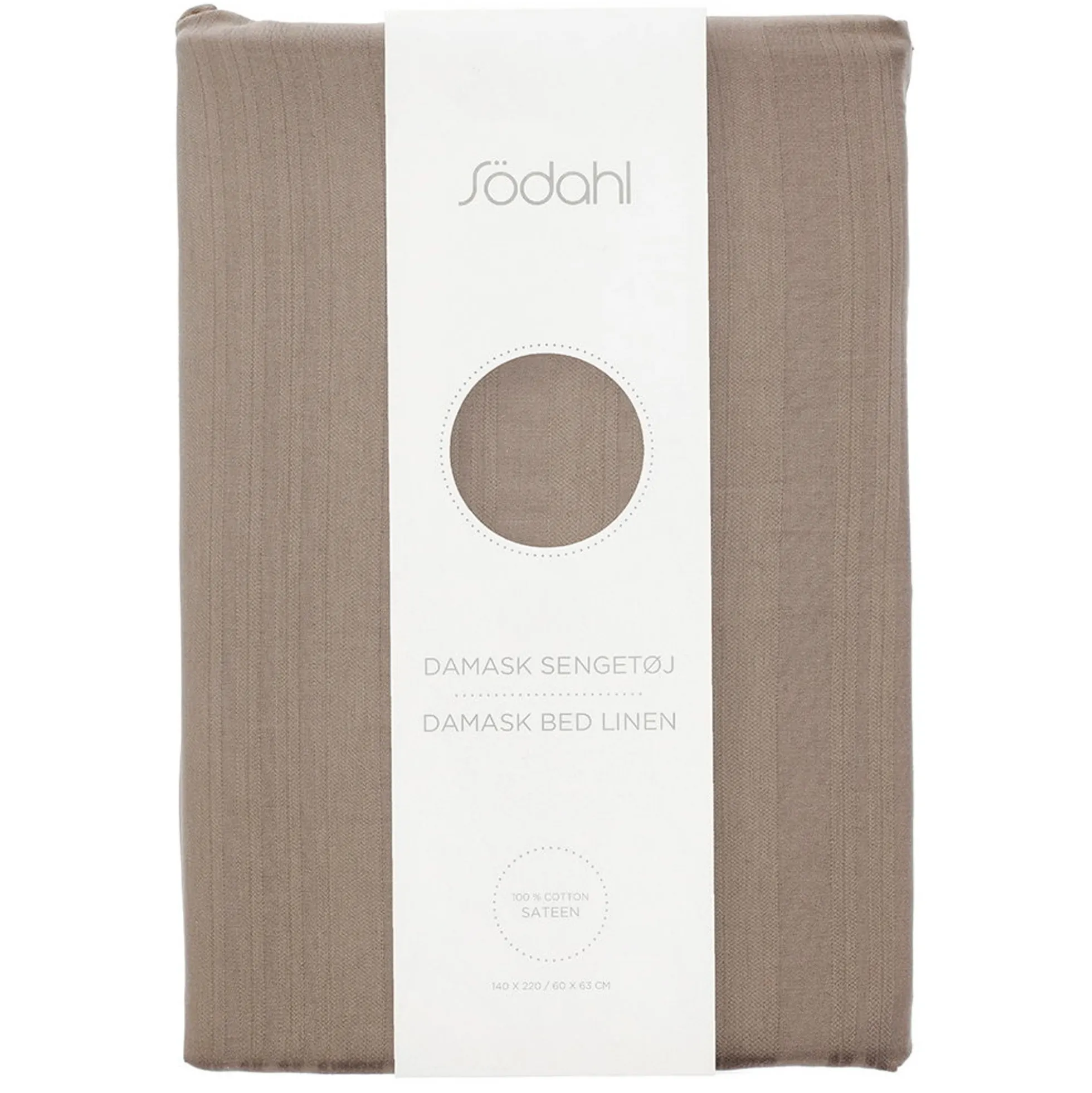 Sengetøj 140x220 cm - 100% Damaskvævet bomuldssatin - Södahl Noble - Brun