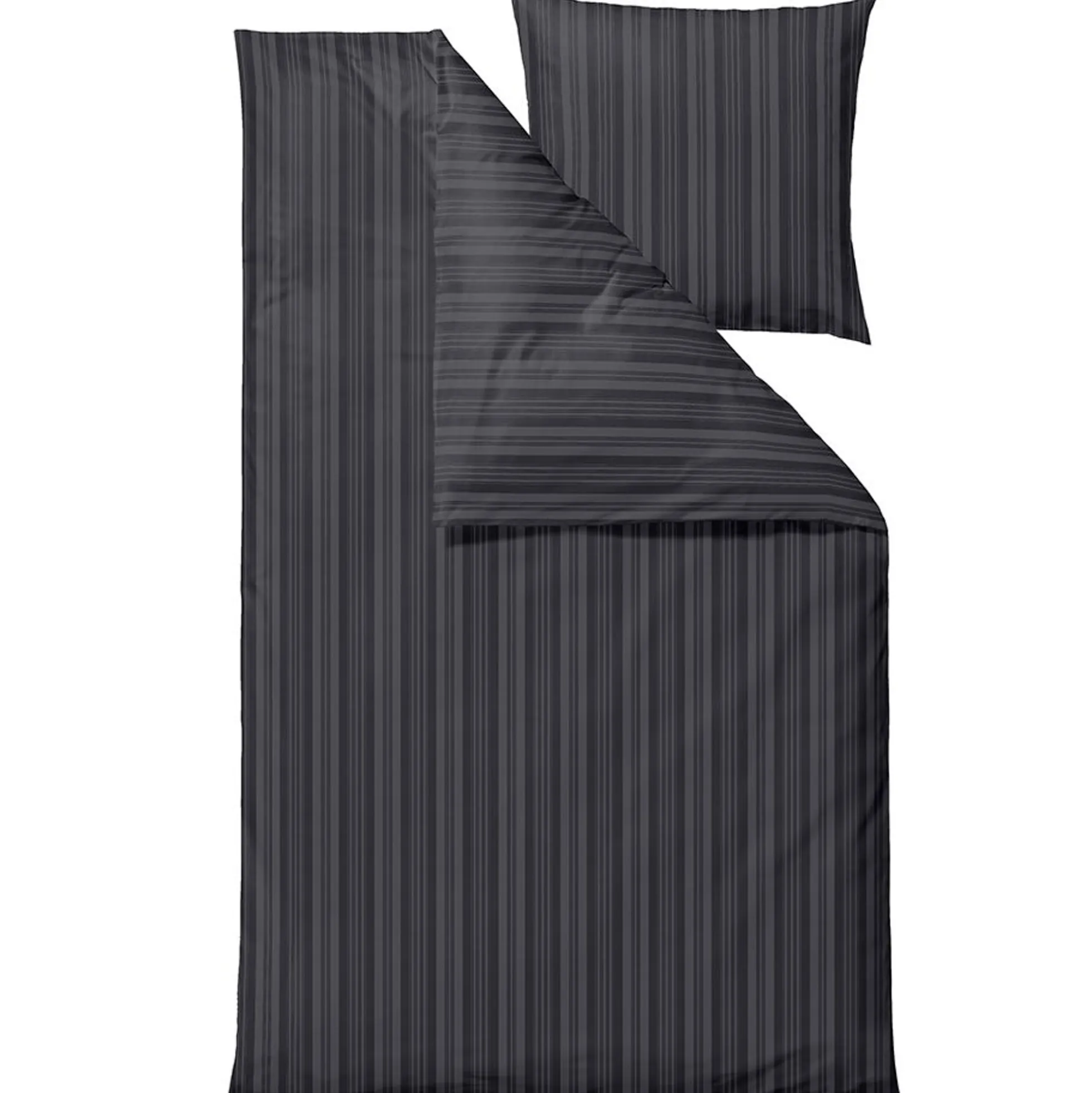 Sengetøj 140x220 cm - 100% Damaskvævet bomuldssatin - Södahl Noble - Antracitgrå