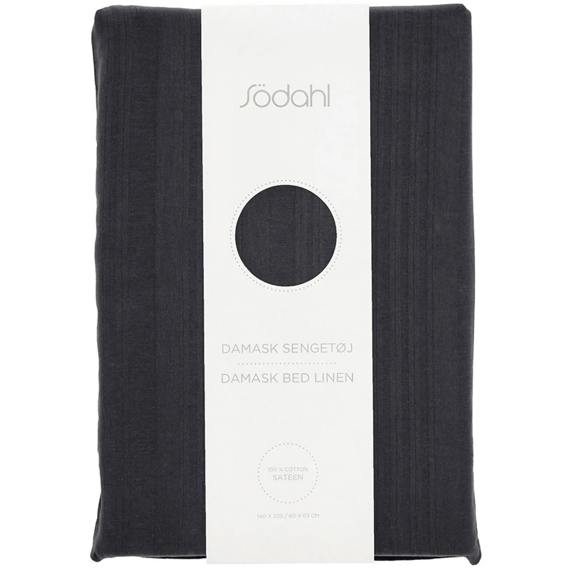 Sengetøj 140x220 cm - 100% Damaskvævet bomuldssatin - Södahl Noble - Antracitgrå