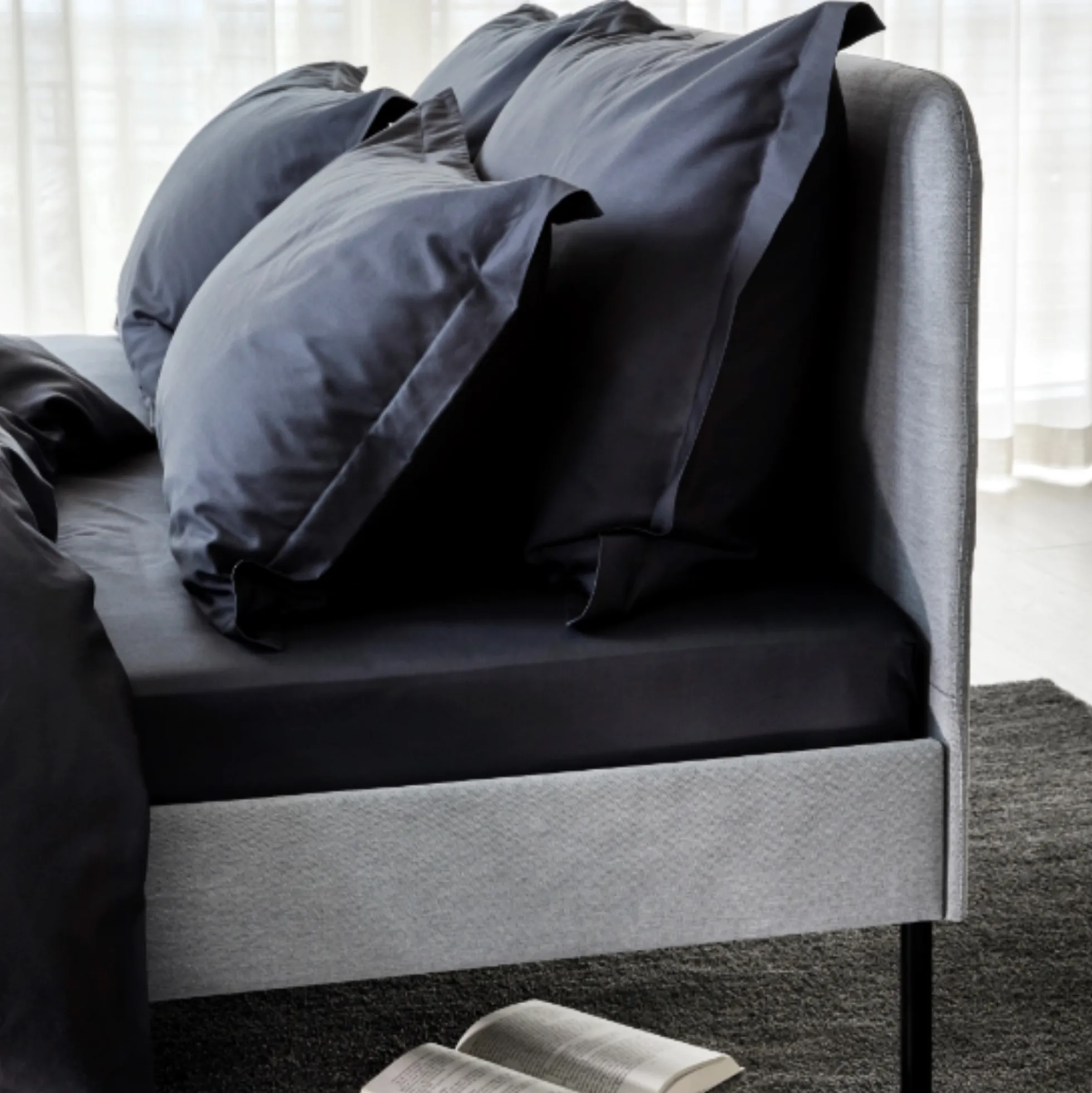 Sengetøj 140x220 cm - 100% egyptisk bomuldssatin - Høie Of Scandinavia - Elegance Blå