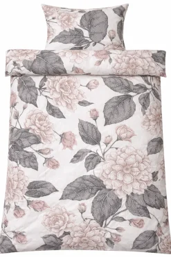 Sengetøj 140x220 cm - Microfiber - Beige blomstret print