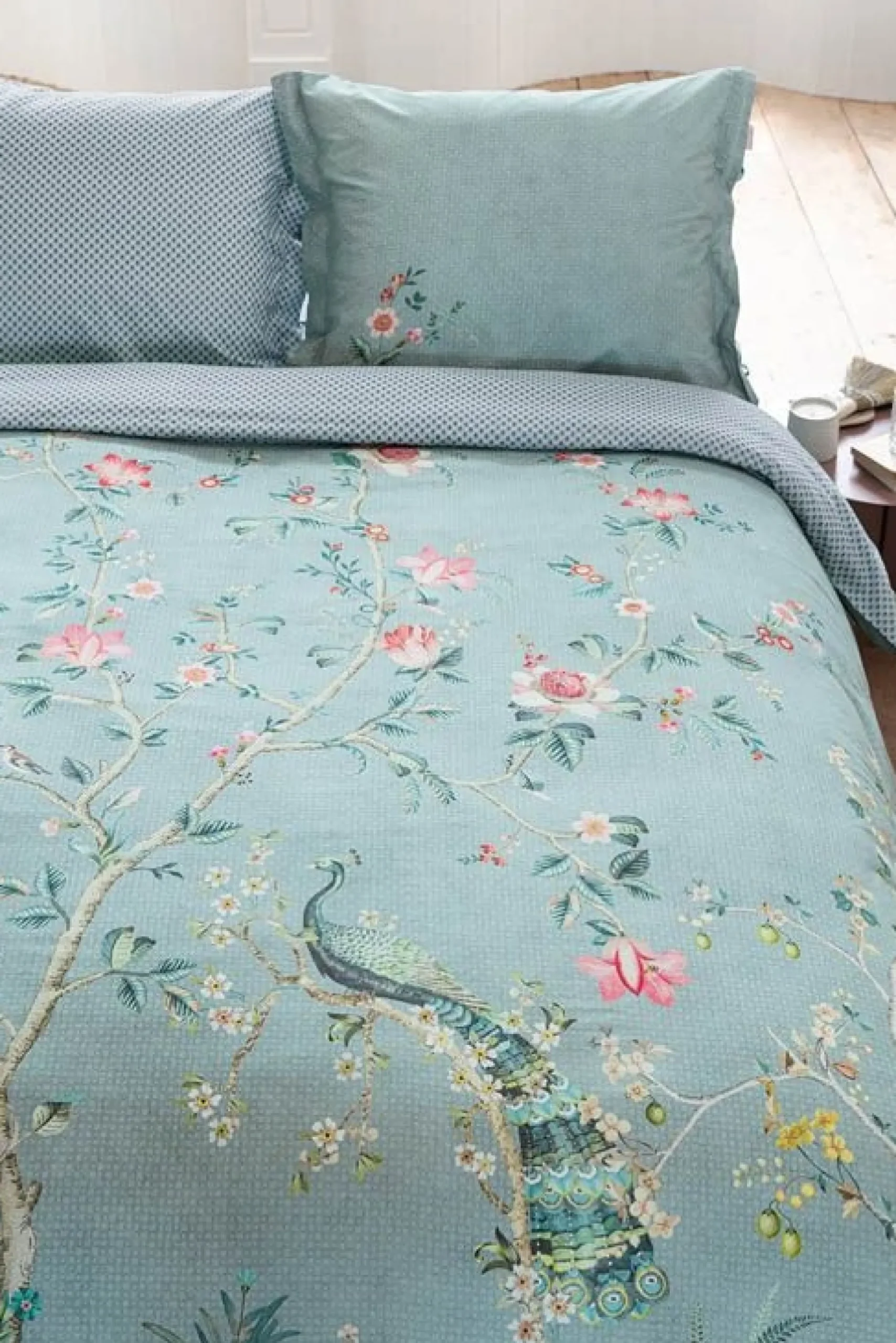 Sengetøj 200x220 cm - Okinawa blue - Vendbar dobbelt dynebetræk - 100% bomuld - Pip Studio sengetøj