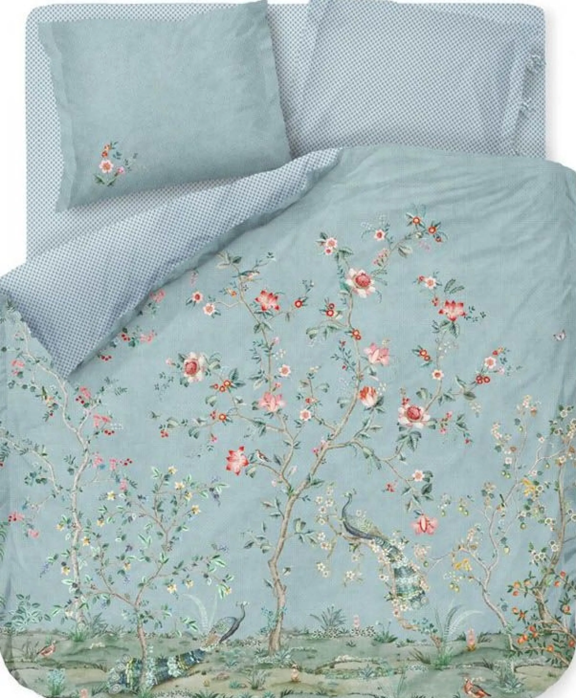 Sengetøj 200x220 cm - Okinawa blue - Vendbar dobbelt dynebetræk - 100% bomuld - Pip Studio sengetøj