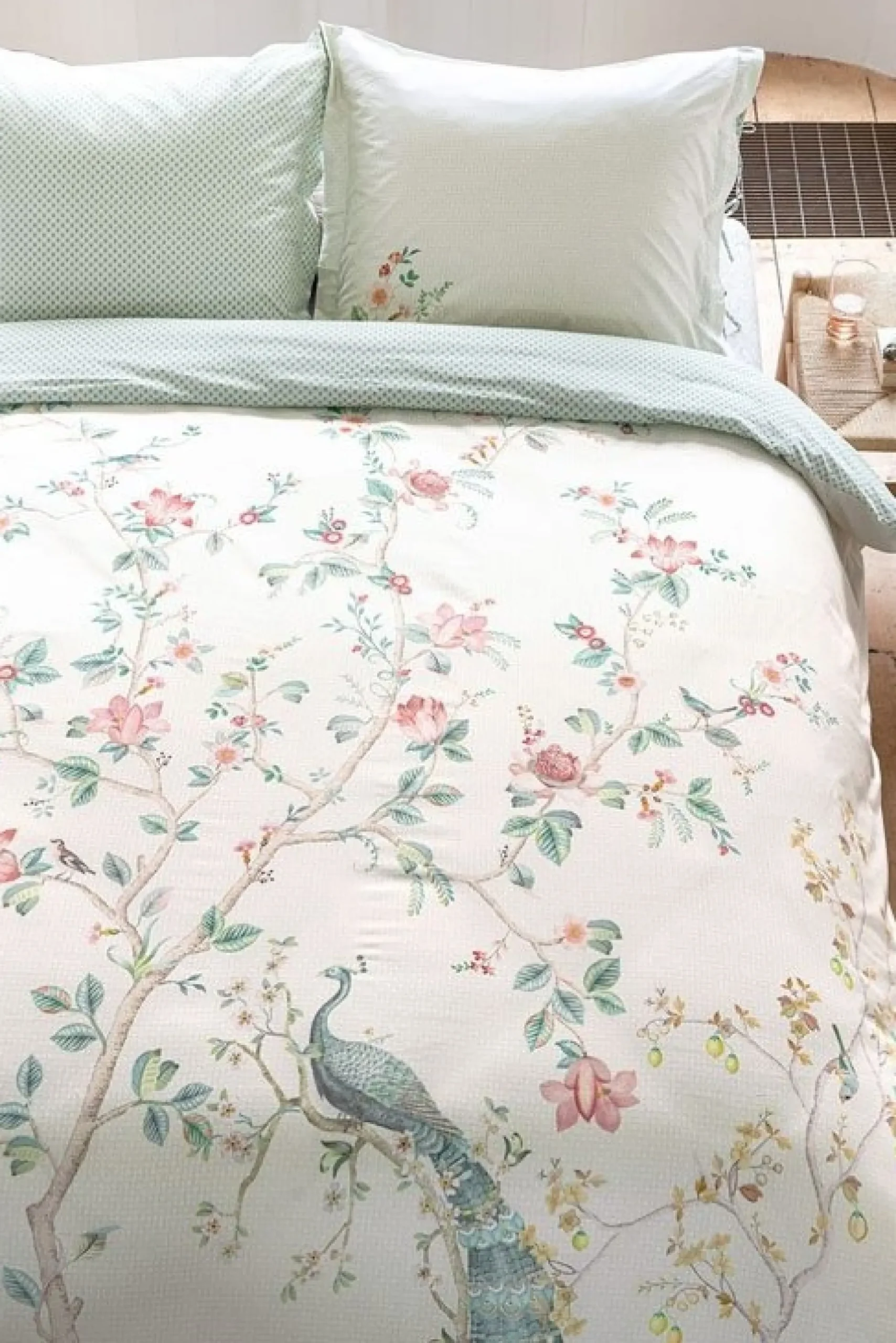 Sengetøj 200x220 cm - Okinawa white - Vendbar dobbelt dynebetræk - 100% bomuld - Pip Studio sengetøj