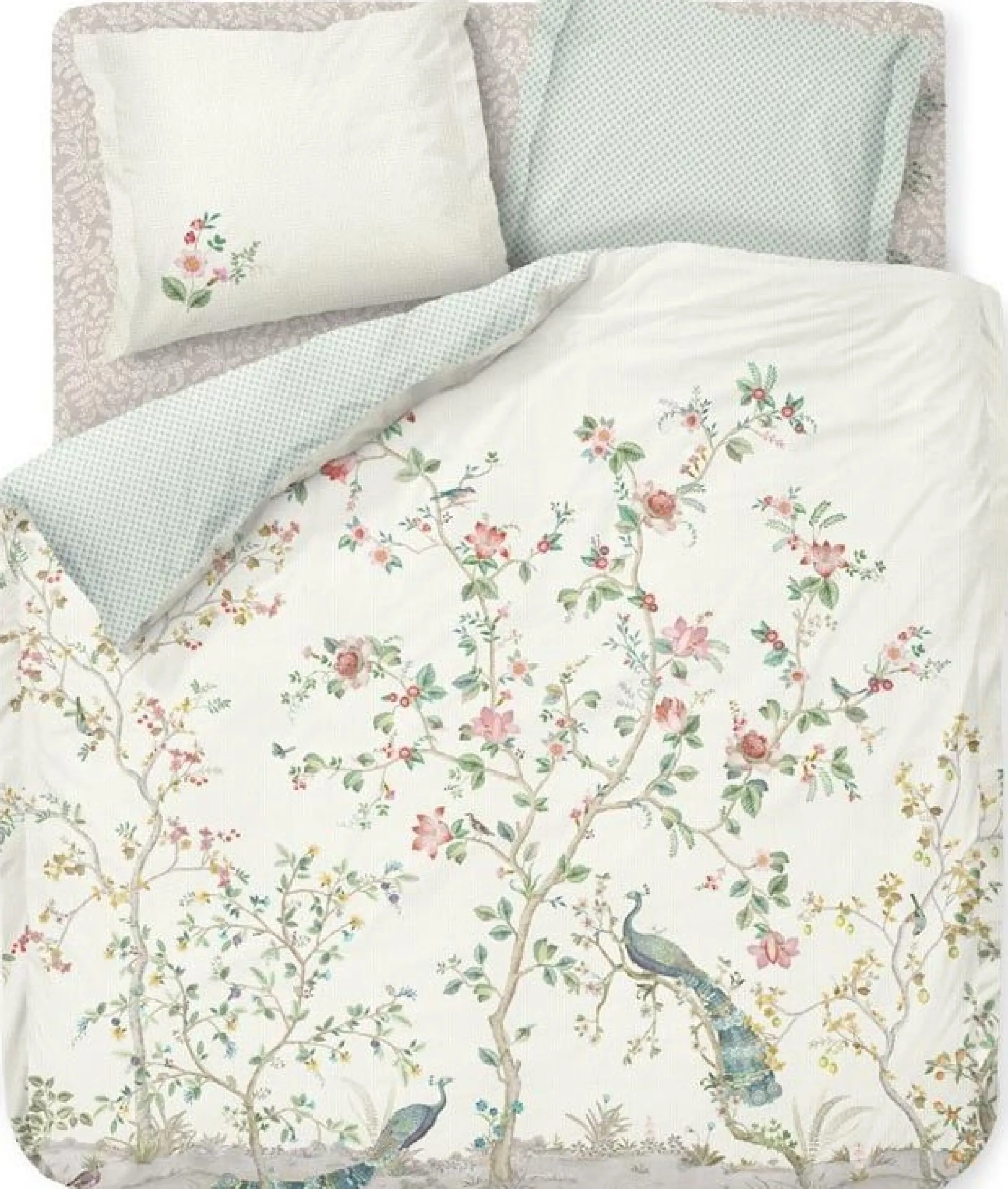 Sengetøj 200x220 cm - Okinawa white - Vendbar dobbelt dynebetræk - 100% bomuld - Pip Studio sengetøj