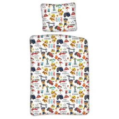 Sengetøj 150x210 cm - Paw Patrol sengetøj - Favorite things - 2 i 1 design - Sengesæt i 100% bomuld