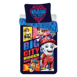 Sengetøj 150x210 cm - Paw Patrol The Movie - 2 i 1 sengesæt - Dynebetræk i 100% bomuld