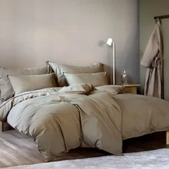 Sengetøj 140x220 cm - Stonewashed - Høie of Scandinavia - Frøya Olivengrøn