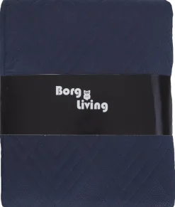Sengetæppe - 220X240 cm - Vendbart Mørkeblå og lyseblå - Tæppe til trekvart seng