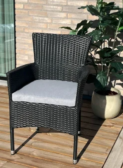 Siddehynde til havestol - Grå havehynde med 6 cm skum - Måler 48x49 cm - UV-resistent udendørs hynde - Nordstrand Home sædehynde