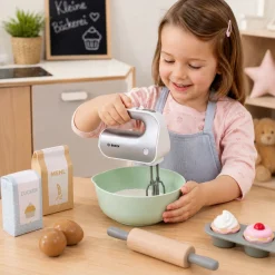 Sølv håndmixer til legekøkken - 21 cm - Bosch køkkenlegetøj