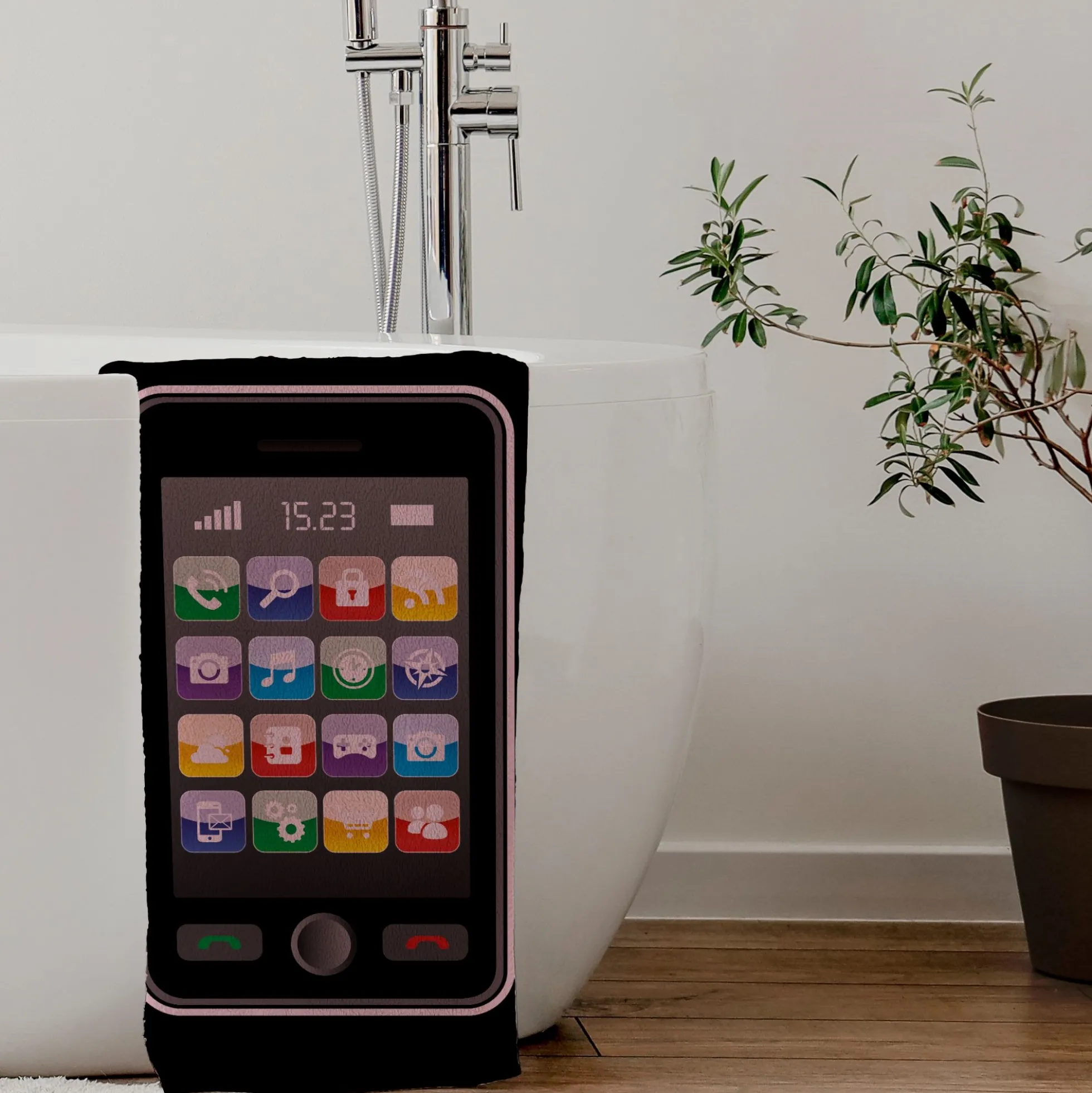 Smartphone håndklæde - 100% bomuld - Badehåndklæde 70x140 cm