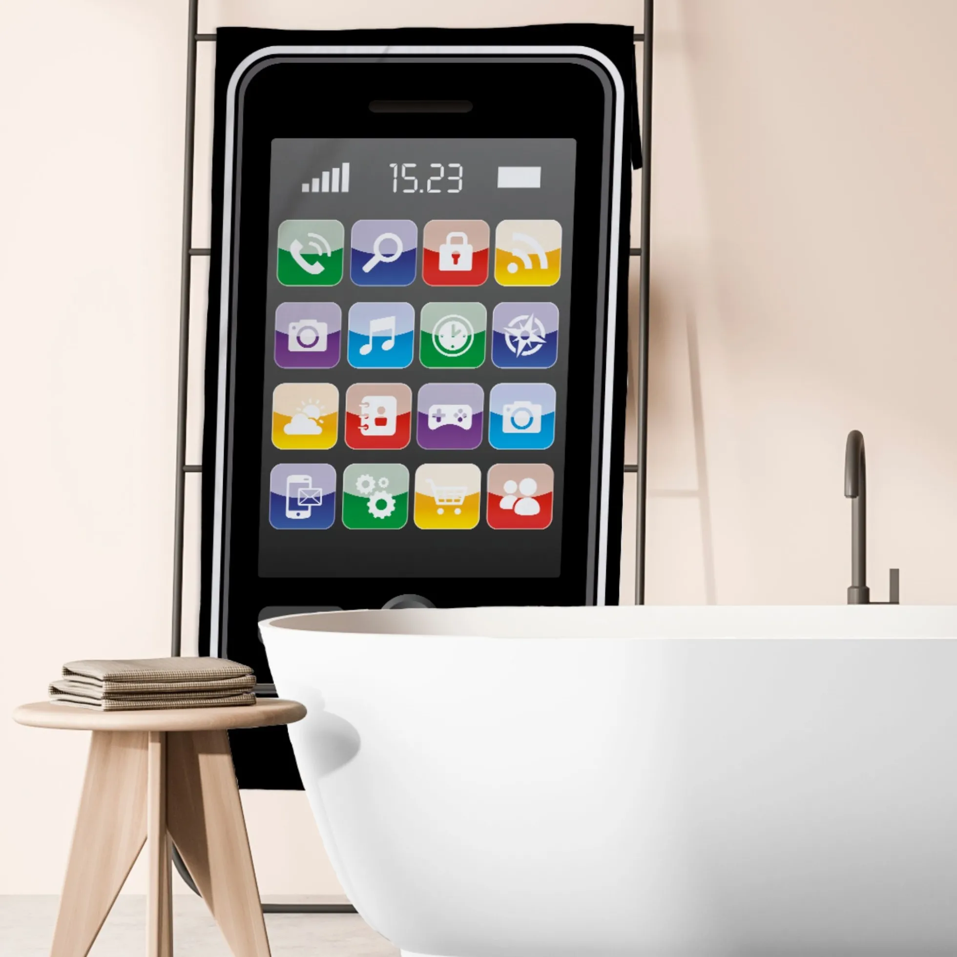Smartphone håndklæde - 100% bomuld - Badehåndklæde 70x140 cm
