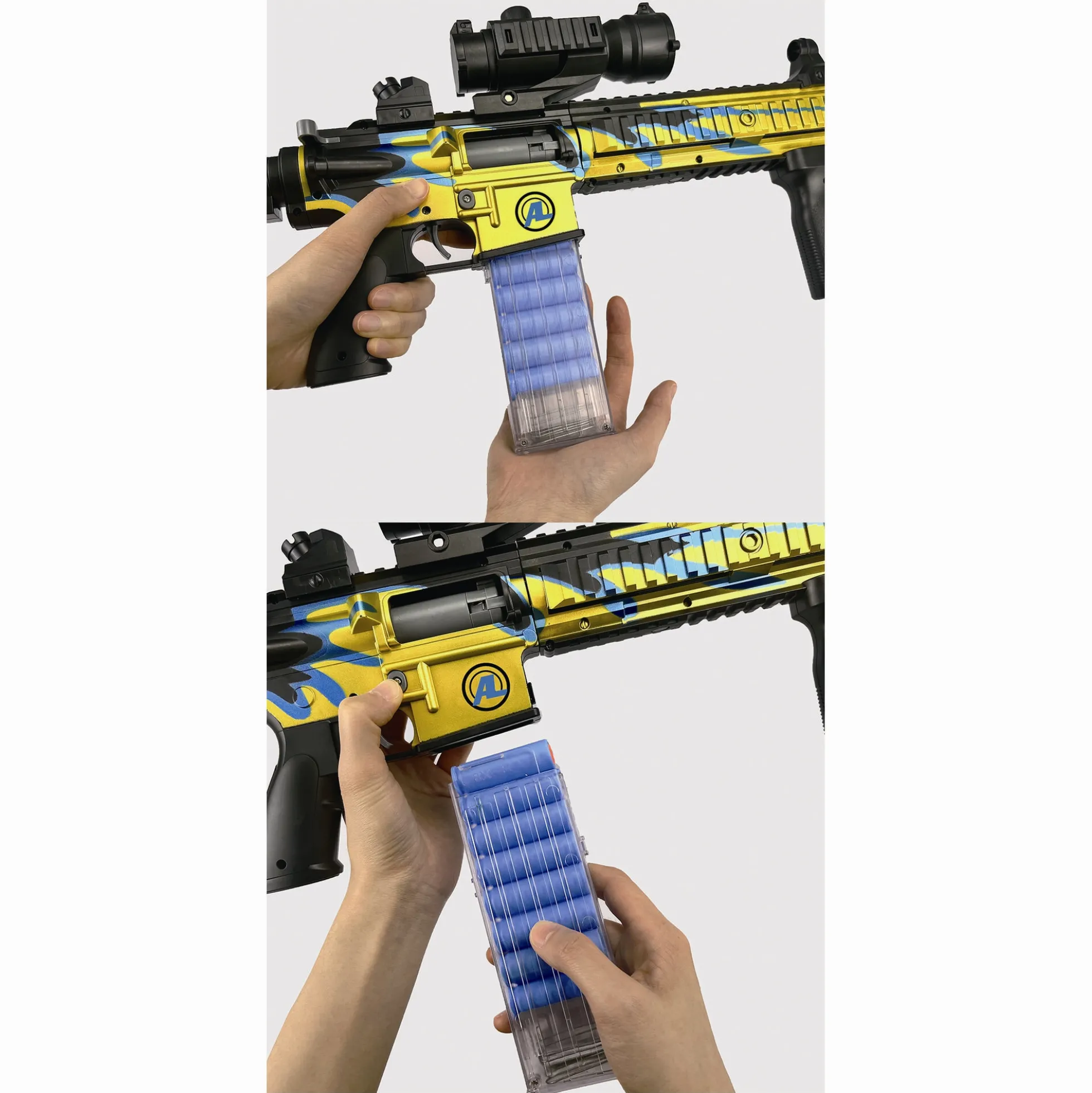 Sniper 416 XA3 softbullet-gevær med kikkert - 20 skumpile - 74 cm