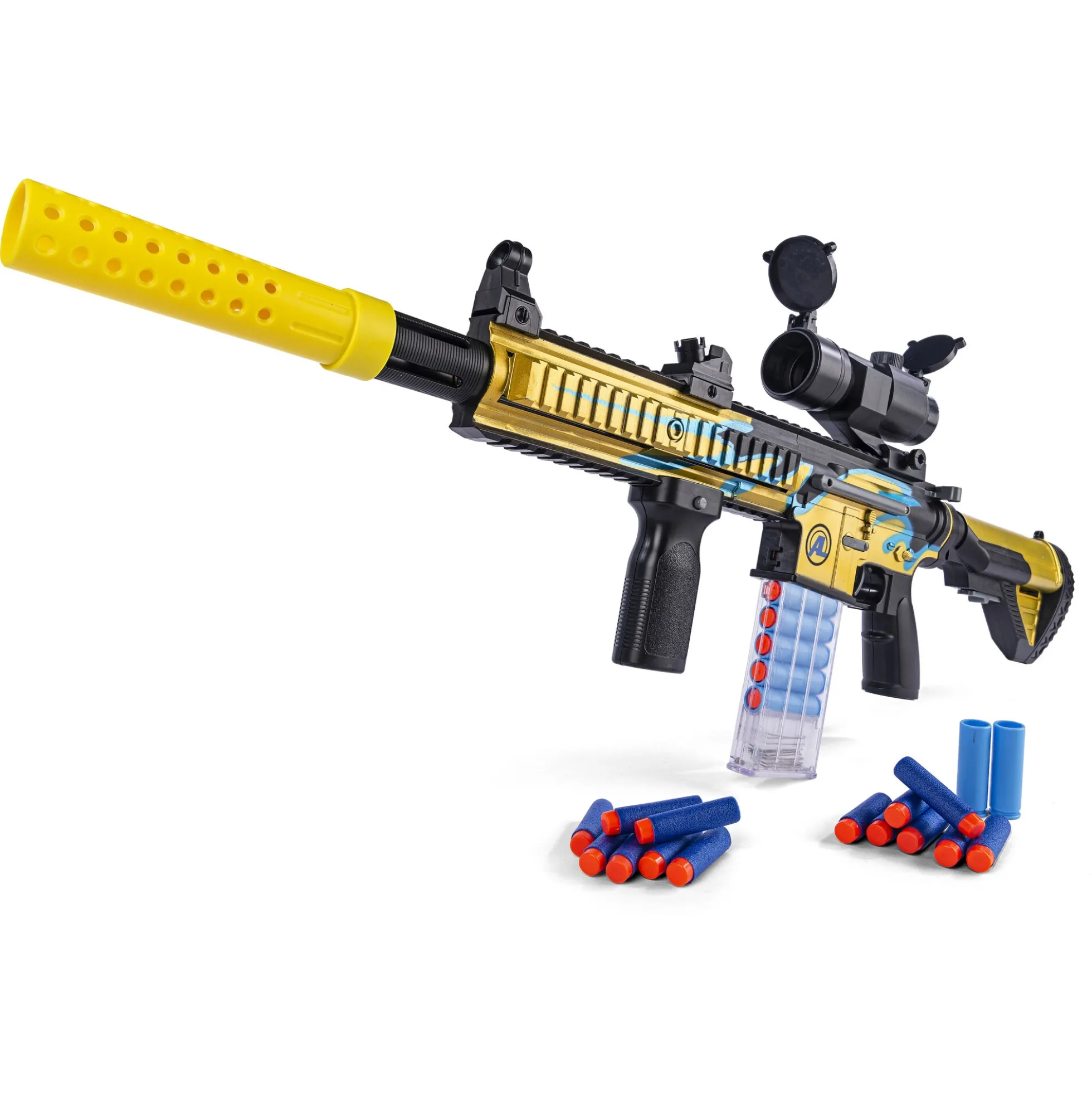 Sniper 416 XA3 softbullet-gevær med kikkert - 20 skumpile - 74 cm