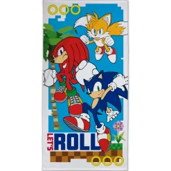 Sonic håndklæde - 70x140 cm - 100% bomuld - Blødt badehåndklæde med Sonic The Hedgehog