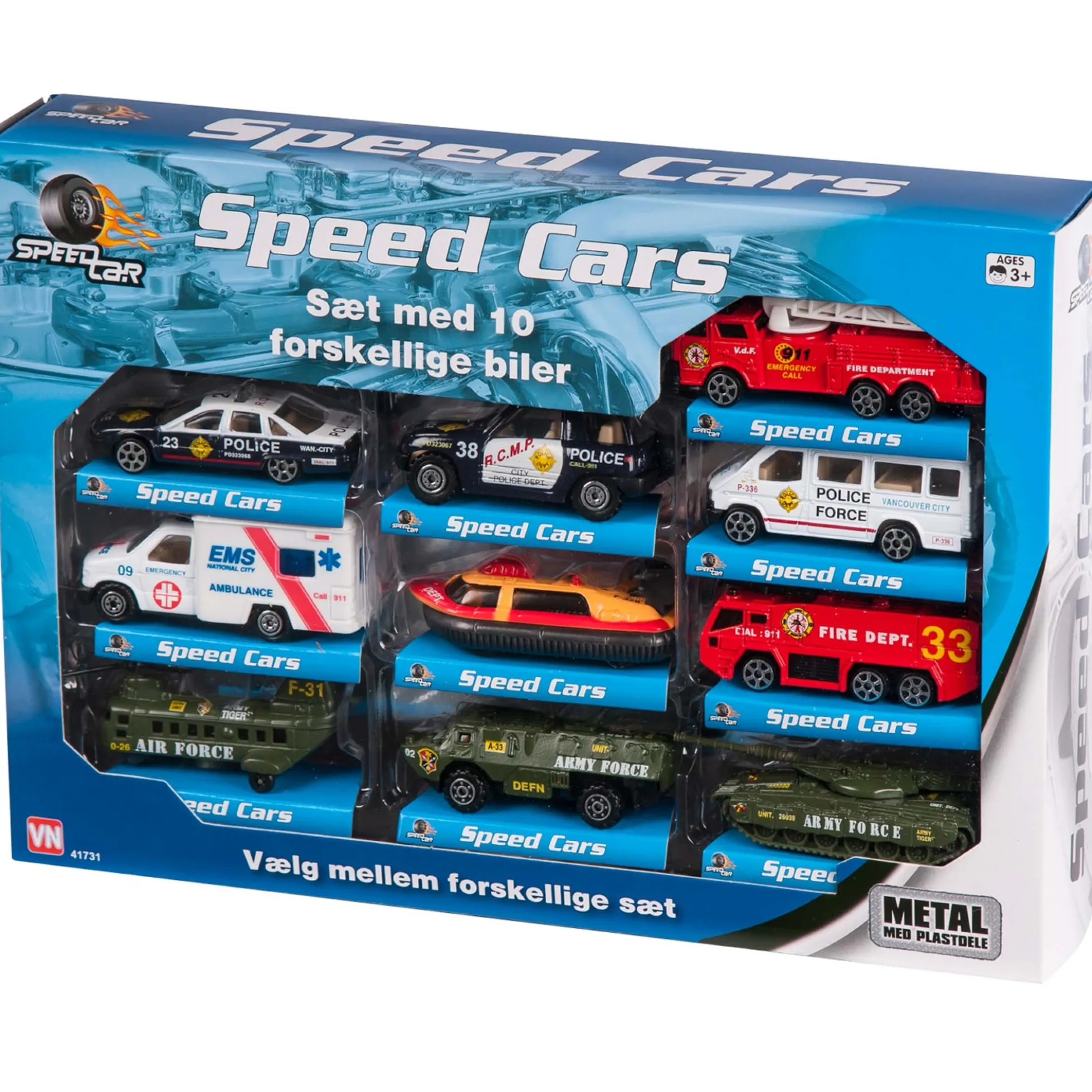 Speedcar 10 stk. køretøjer - Udryknings køretøjer
