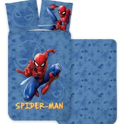 Spiderman sengetøj - 100% bomuld - Børnesengetøj 140x200 cm - Blå