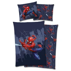 Spiderman sengetøj - 100% bomuld - Junior sengetøj 100x140 cm - Bagside med Spiderman