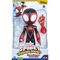 Spidey Supersized Miles "Spin" Morales figur med net – 22,5 cm