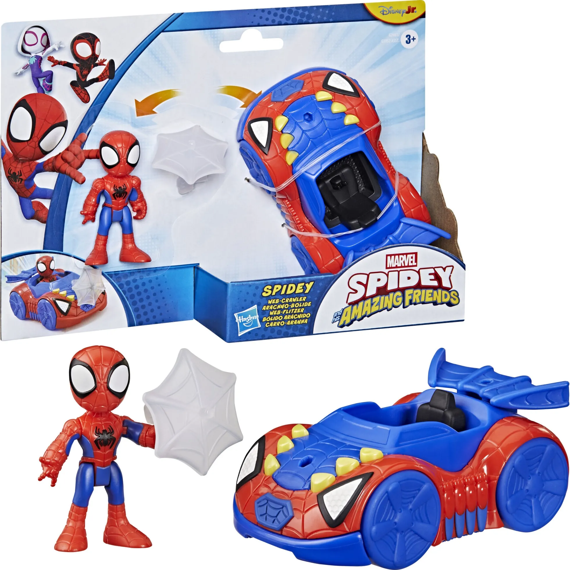 Spidey Web Crawler køretøj med figur og nettilbehør - 7,6 cm