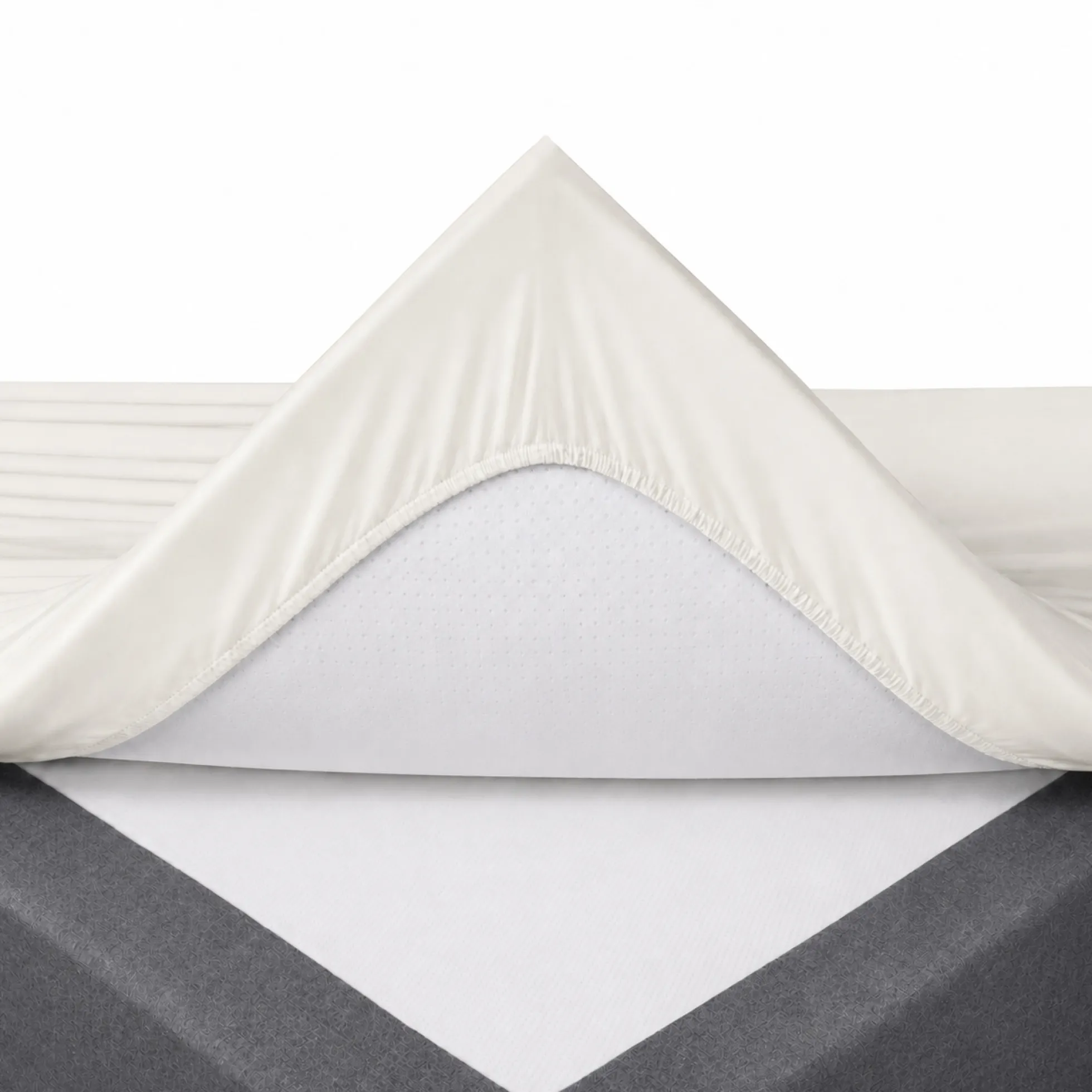 Splitlagen - H-split - 180x200 cm - Off white - 100% Bomuld jersey lagen - Stræklagen til elevationsseng
