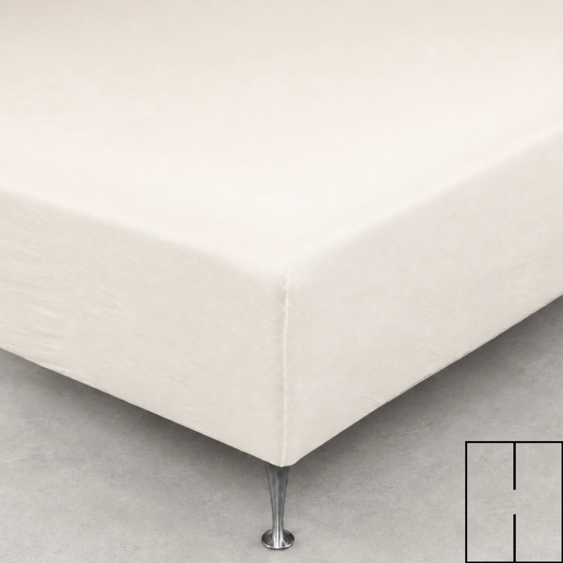 Splitlagen - H-split - 180x200 cm - Off white - 100% Bomuld jersey lagen - Stræklagen til elevationsseng