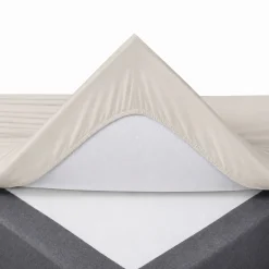 Splitlagen - H-split - 180x200 cm - Sandfarvet- 100% Bomuld jersey lagen - Stræklagen til elevationsseng